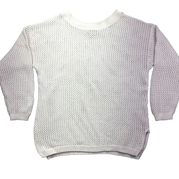 Partners Mervyns Women Size Large Chunky Knit Sweater White Vintage Crewneck USA - Picture 1 of 16